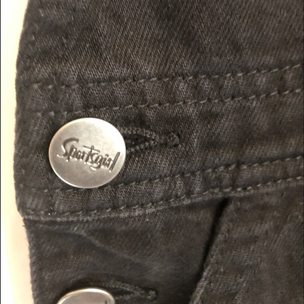Sportsgirl Black Washed Denim Bib Overalls Sz 10 NWT - Picture 5 of 11